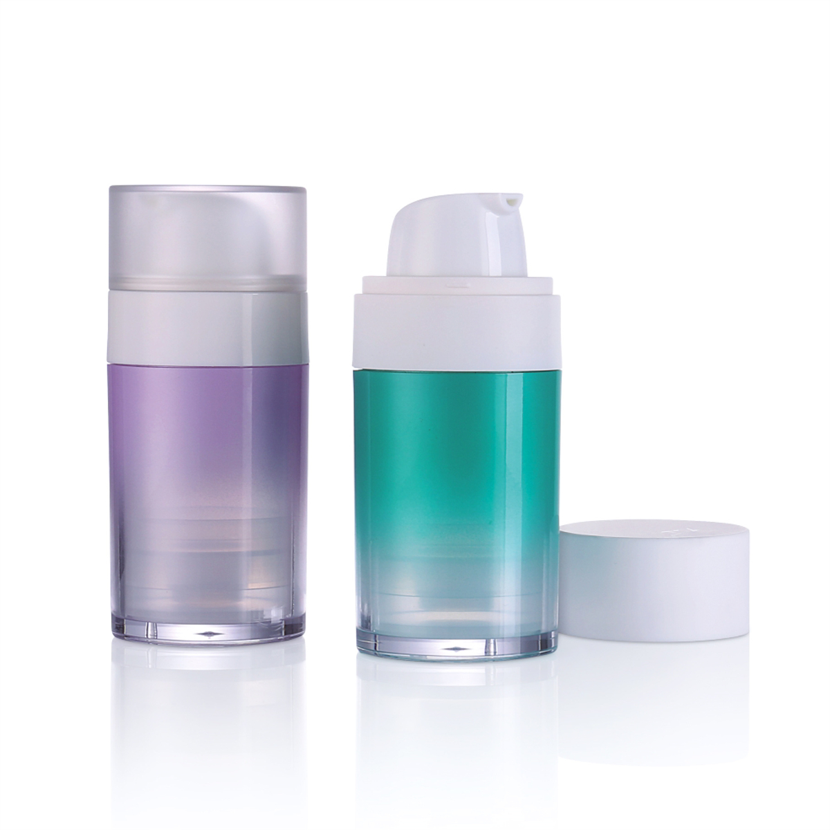 30ml Luxusní kosmetické obaly bez vzdušného kulatého mlékového přechodu barevného čerpadla L19