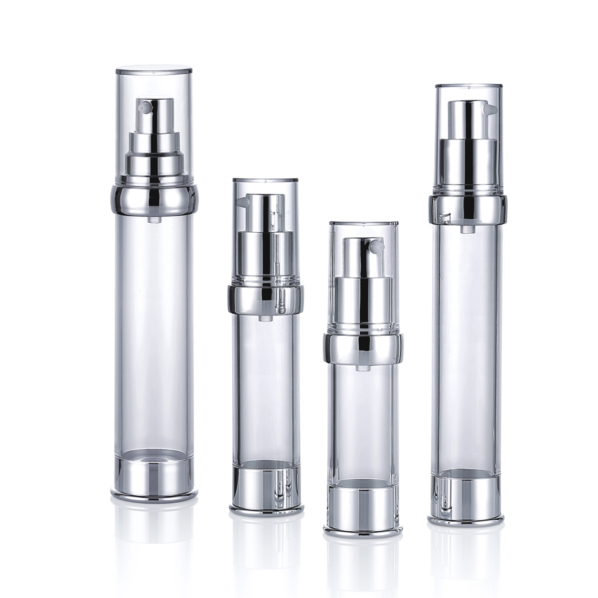 15ml 20 ml 30 ml 50 ml 50 ml průhledný stříbrný lisovací čerpadlo Essence Lotion Plastová láhev čerpadla bez vzduchu L08