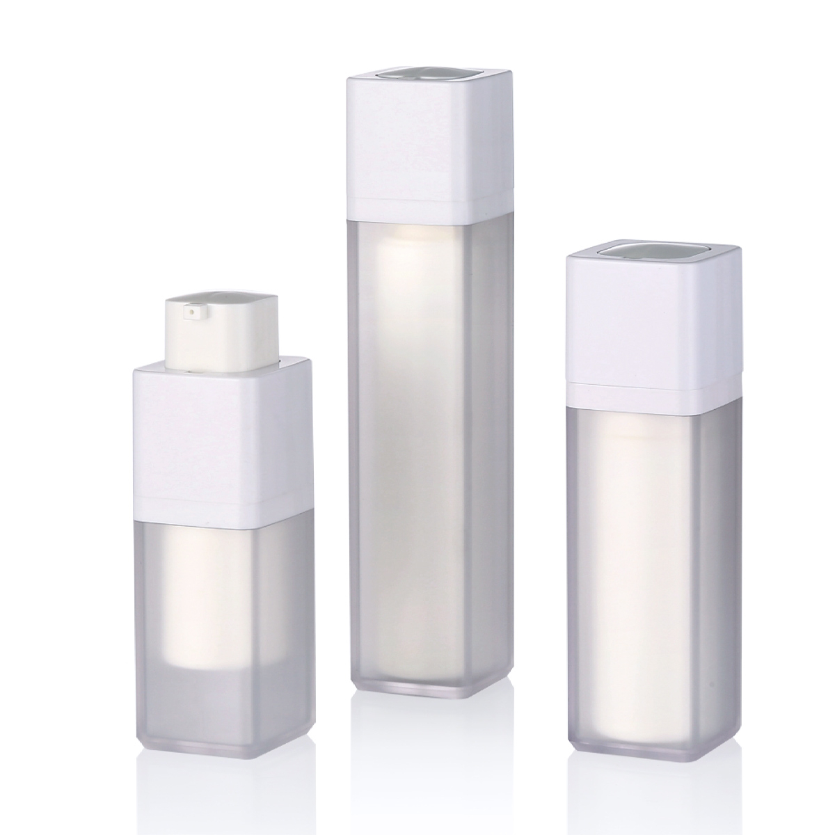 15ml 30 ml 50 ml vakuové matné bílé bílé vnitřní rotační láhev čerpadla bez vzduchu s dvojitým stěnou čtvercová kosmetická krémová krémová krémová čerpací láhve L21